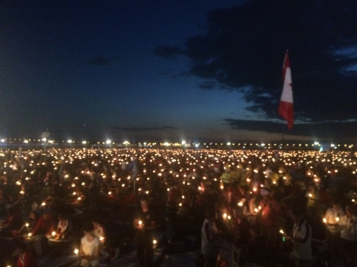 Candlelight vigil for world peace